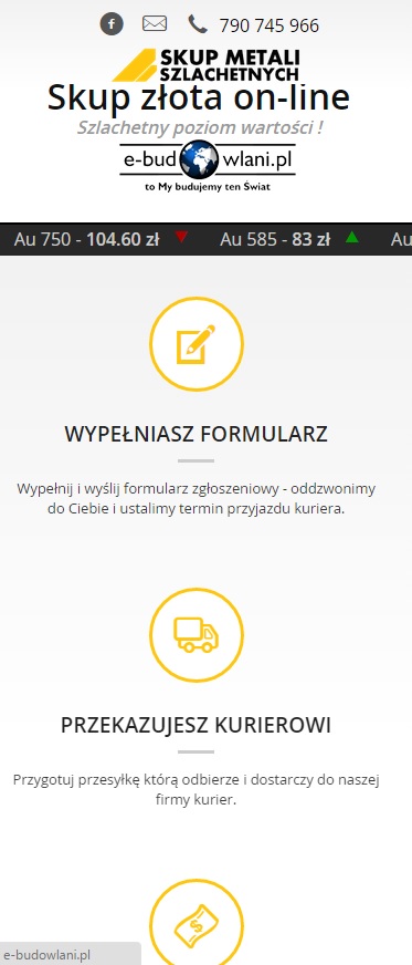 Wygląd serwisu na urządzeniach mobilnych