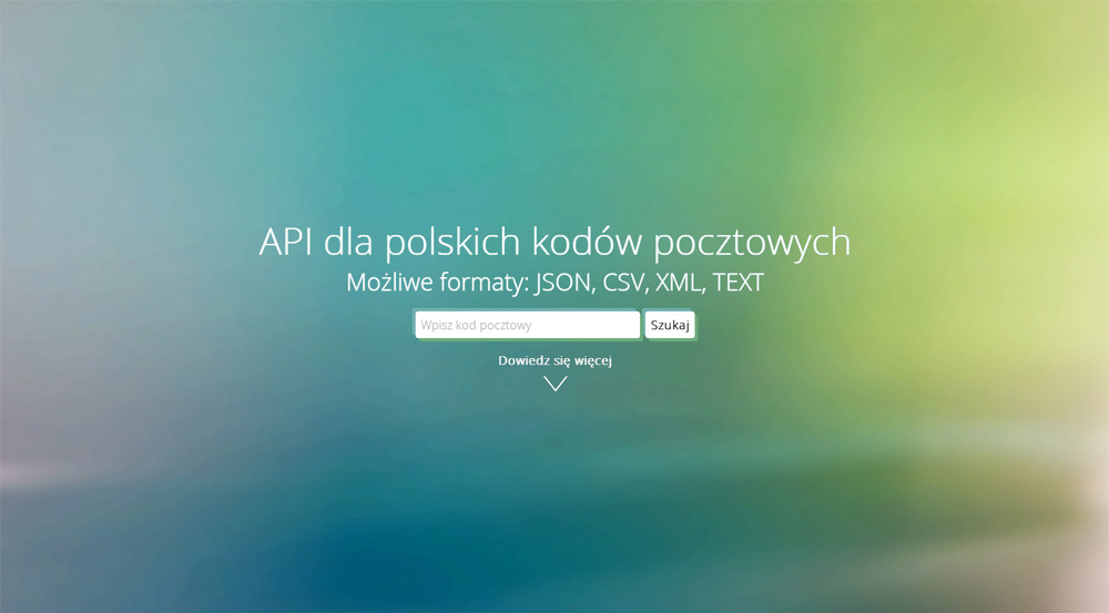API dla polskich kodów pocztowych