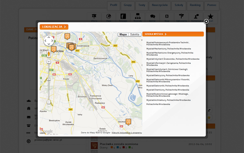 Portal edukacyjny Dydacto - prezentacja lokalizacji placówki