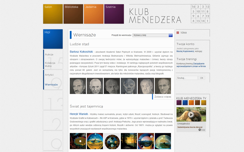 Klub Menedżera - wernisaże