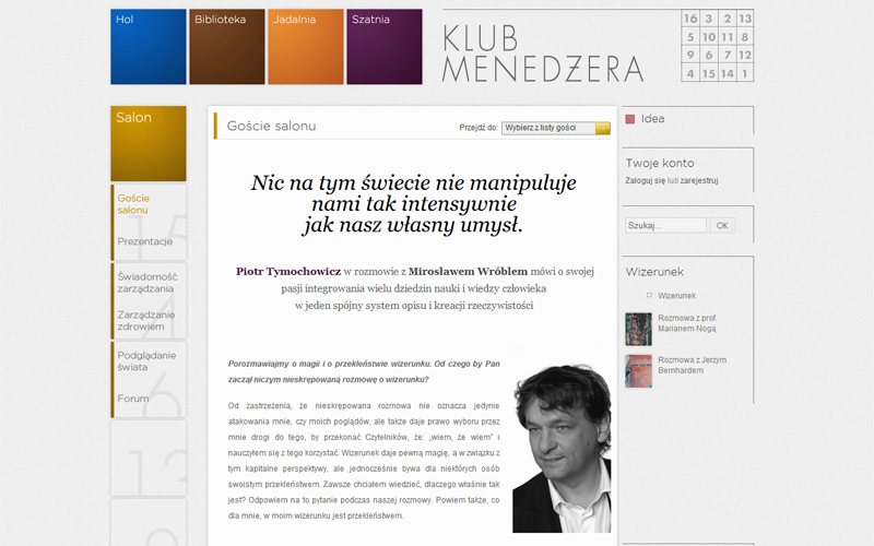 Klub Menedżera - prezentacja gości salonu