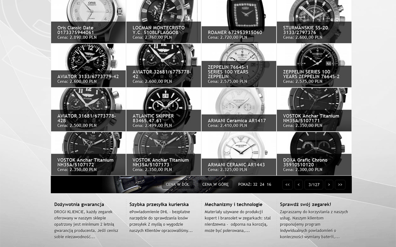 Strefa Czasu - animowana lista zegarków