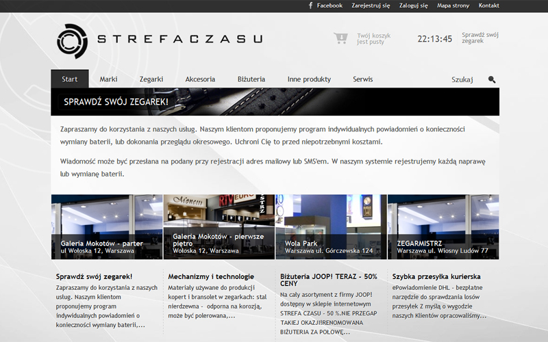 Strefa Czasu - lista punktów serwisowych
